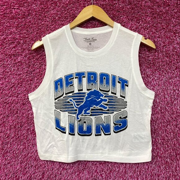 Junk Food NFL Detroit Lions Cropped Sleeveless T-Shirt Small - Picture 1 of 4